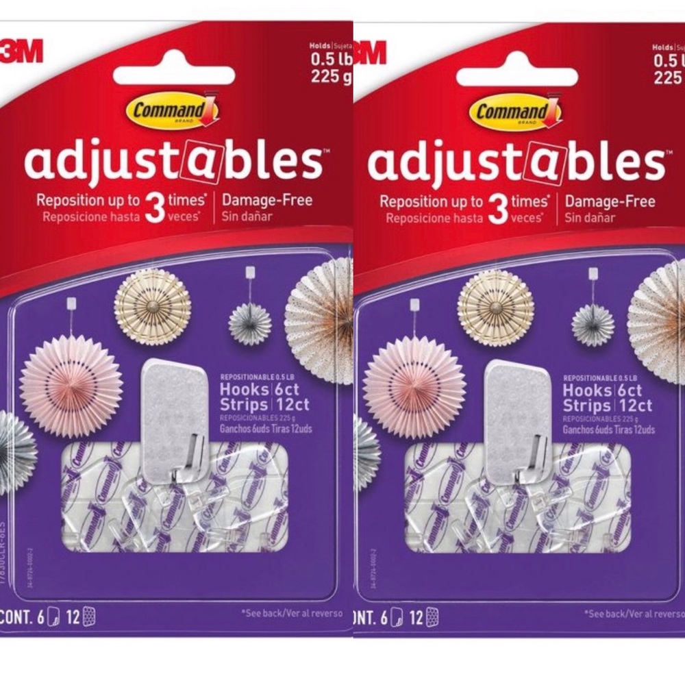 Command adjustables decor clear hanger